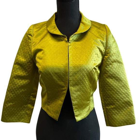 VTG Lime Green Quilt Crop Top - Picture 1 of 1
